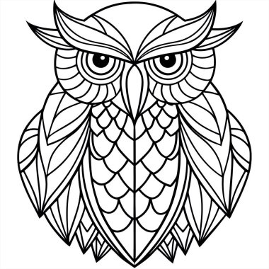 Yüksek Kalite Geometrik Baykuş Vektörü