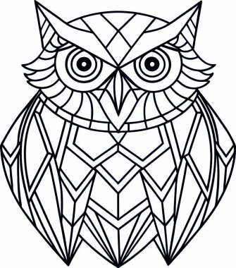 Yüksek Kalite Geometrik Baykuş Vektörü