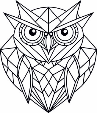 Yüksek Kalite Geometrik Baykuş Vektörü