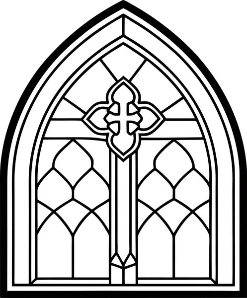 Yüksek Kalite Lekeli Cam Kilise Pencere Vektörü