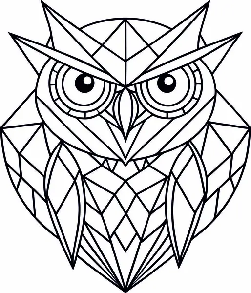 Yüksek Kalite Geometrik Baykuş Vektörü