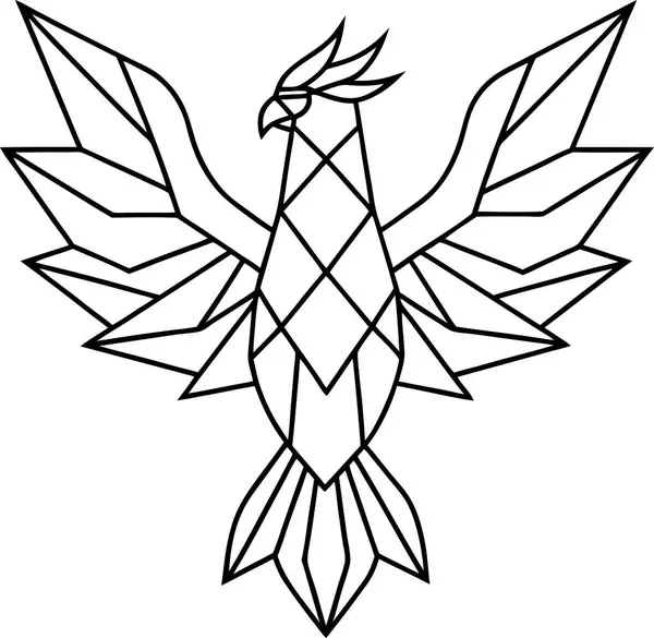 Yüksek Kaliteli Çokgen Phoenix Vektörü 