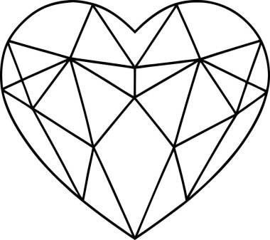 Yüksek Kalite Çokgen Kalp Vektörü