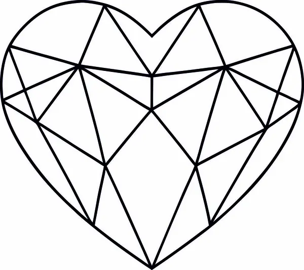 Yüksek Kalite Çokgen Kalp Vektörü