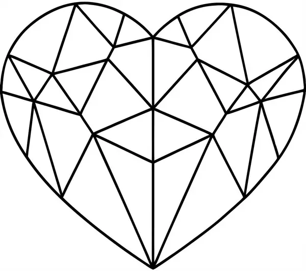 Yüksek Kalite Çokgen Kalp Vektörü