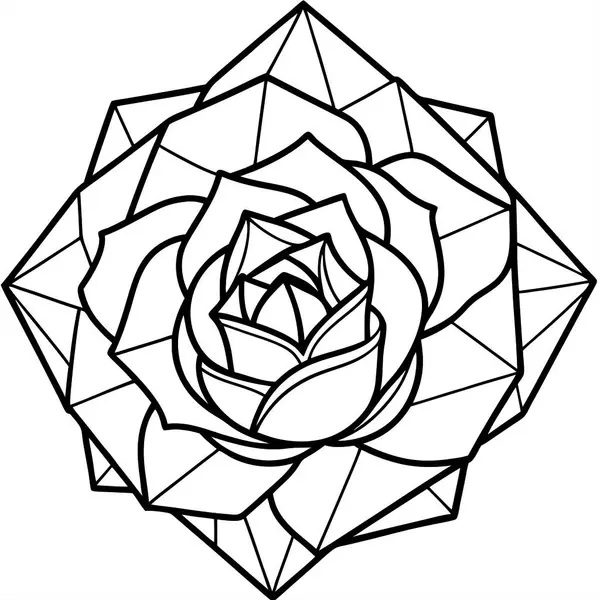 Yüksek Kalite Çokgen Gül Vektörü