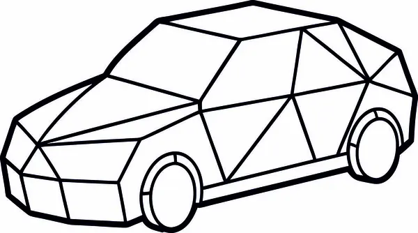 Yüksek Kalite Çokgen Araba Vektörü