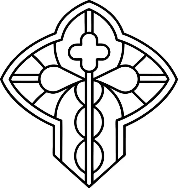 Yüksek Kalite Lekeli Cam Haç Vektörü