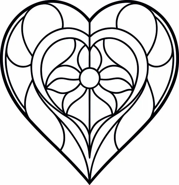 Yüksek Kalite Lekeli Cam Kalp Vektörü