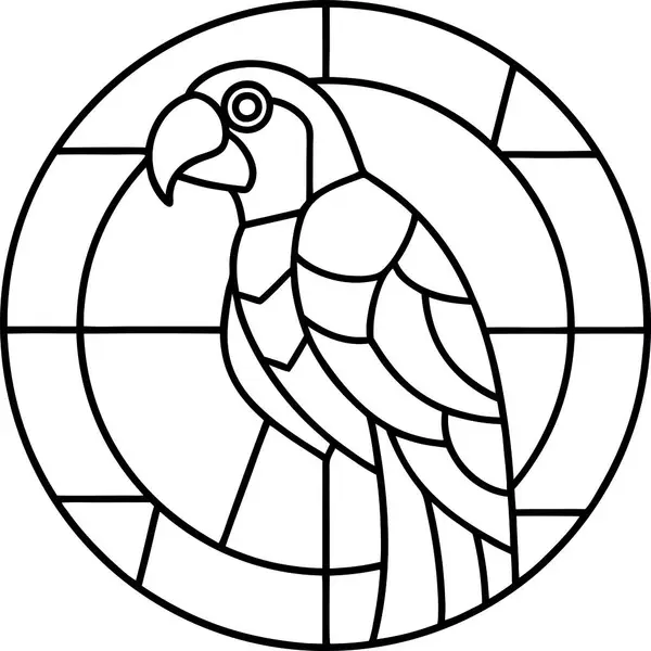 Yüksek Kalite Lekeli Cam Papağan Vektörü