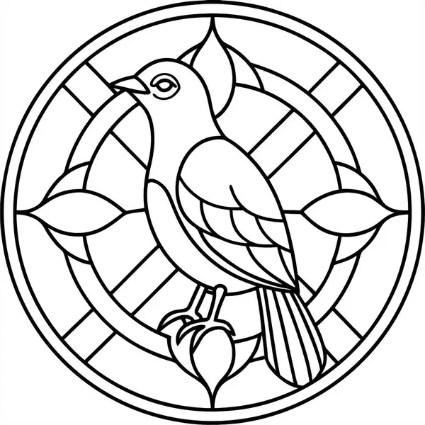 Yüksek Kalite Lekeli Cam Bülbül Vektörü