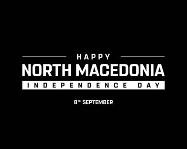 National Day of North macedonia, Happy North macedonia Independence Day Design, Independence Day of North macedonia, North macedonia, Vector illustration of Independence Day of North macedonia on black background, National Flag of North macedonia