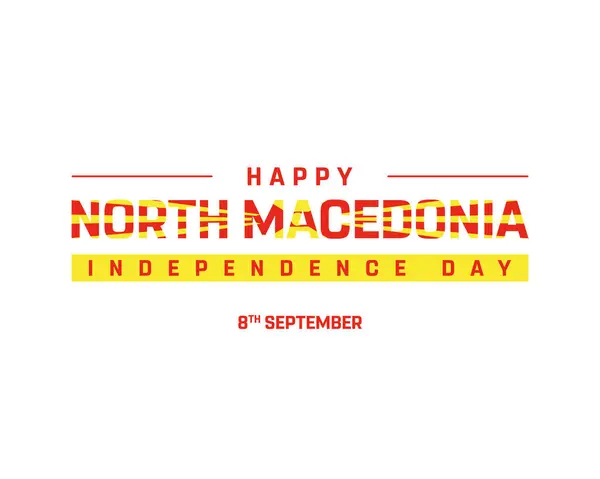 stock image National Day of North macedonia, Happy North macedonia Independence Day Design, Independence Day of North macedonia, North macedonia, Vector illustration of Independence Day of North macedonia on white background, National Flag of North macedonia