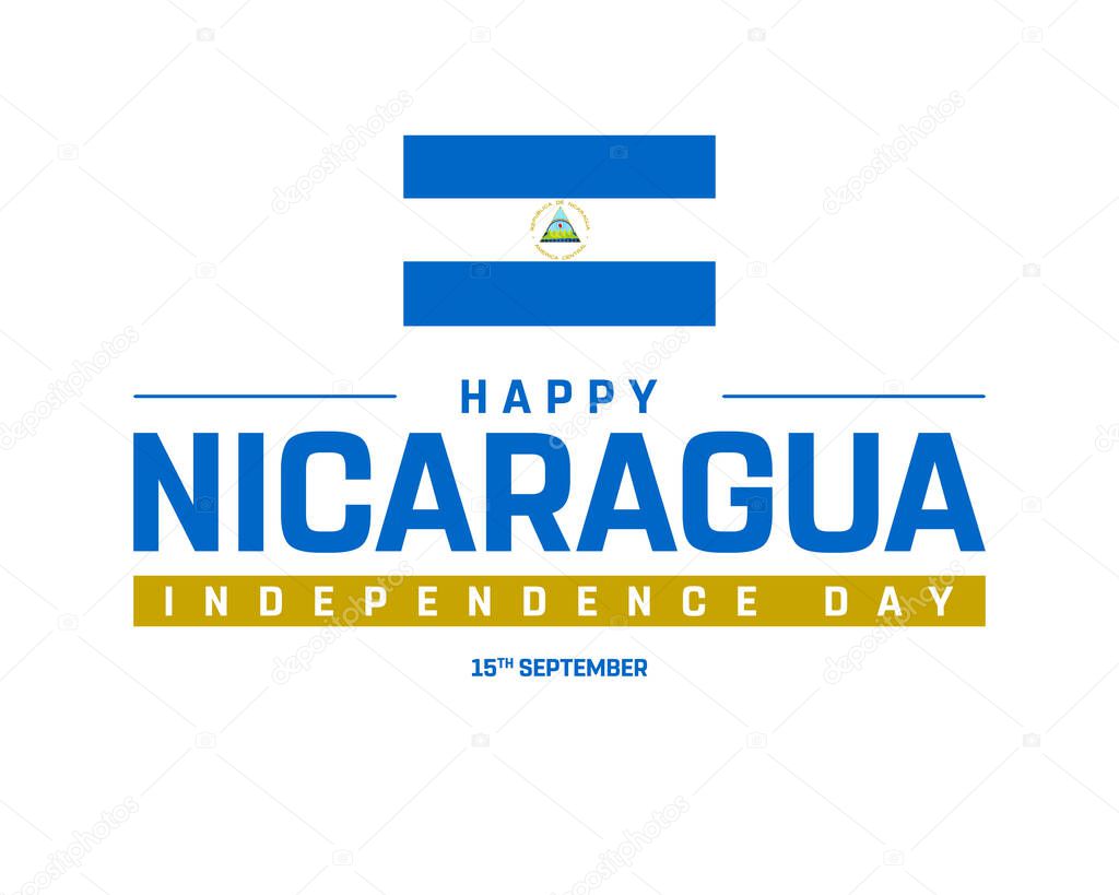 National Day of Nicaragua, Happy Nicaragua Independence Day Design, Independence Day of Nicaragua, Nicaragua, Vector illustration of Independence Day of Nicaragua on white background, National Flag of Nicaragua, Editable vector Design
