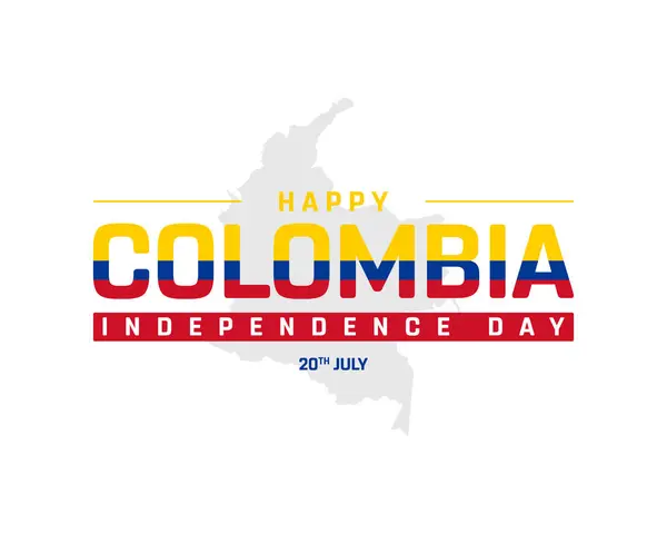 stock image Happy Colombia Independence Day Design, Independence Day of Colombia, National Day of Colombia, Colombia, Vector illustration of Independence Day of Colombia on white background, National Flag of Colombia, Editable vector Design, map background