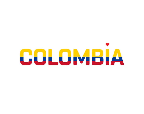 stock image I love Colombia, Colombia typography with a national flag and heart, National Day of Colombia, Independence Day of Colombia, Colombia, Flag of Colombia, Colombia typography with heart on white background