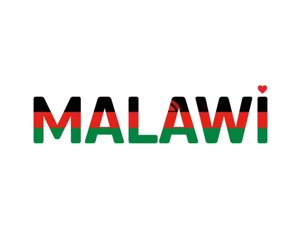 stock image Malawi Typography with national flag, National Day of Malawi, Independence Day of Malawi, Malawi, Vector illustration of Malawi typography on white background, National Flag of Malawi, Editable typographic vector Design