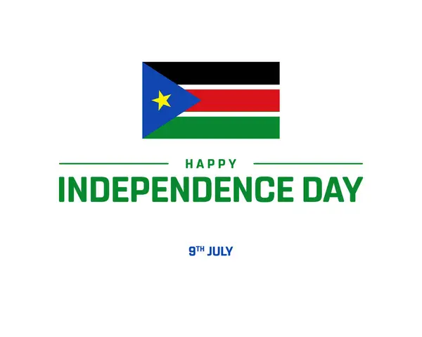 stock image Happy South Sudan Independence Day Design, Independence Day of South Sudan with flag of South Sudan, National Day of South Sudan, South Sudan, Vector illustration of Independence Day of South Sudan on white background, National Flag of South Sudan