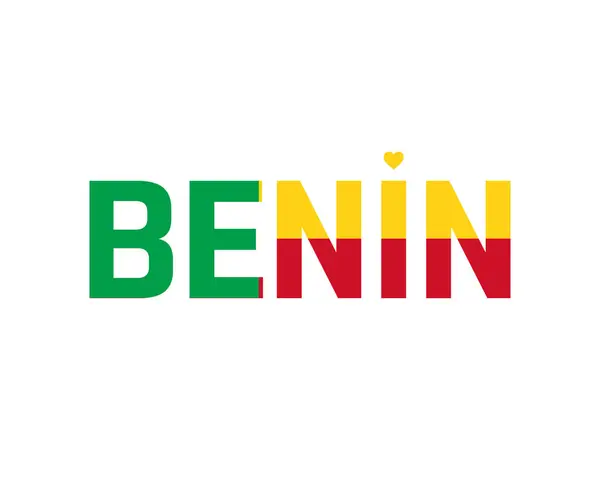 stock image I love Benin, Benin typography with a national flag and heart, National Day of Benin, Independence Day of Benin, Benin, Flag of Benin, Benin typography with heart on white background