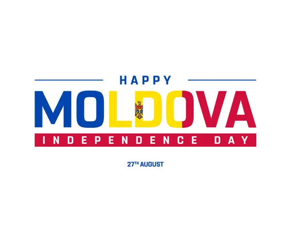 stock image Happy Moldova Independence Day Design, Independence Day of Moldova with flag of Moldova, National Day of Moldova, Moldova, Vector illustration of Independence Day of Moldova on white background, National Flag of Moldova, Editable vector Design