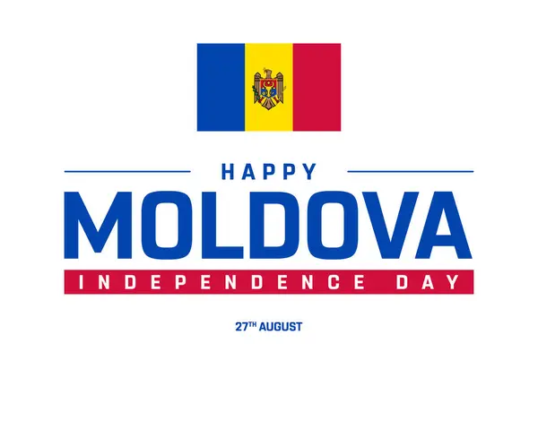 stock image Happy Moldova Independence Day Design, Independence Day of Moldova with flag of Moldova, National Day of Moldova, Moldova, Vector illustration of Independence Day of Moldova on white background, National Flag of Moldova, Editable vector Design