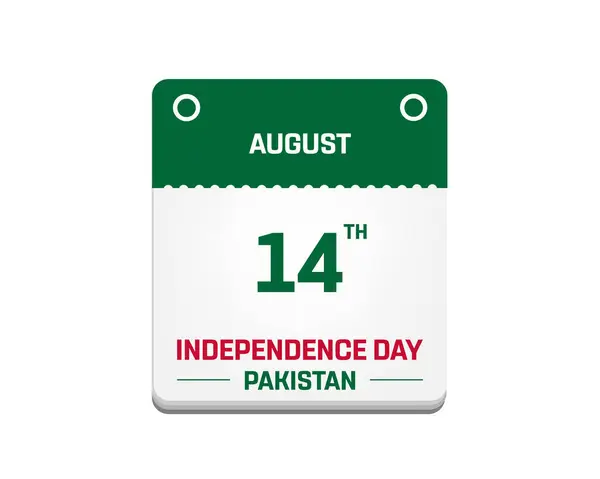 stock image Happy Pakistan Independence Day Design, Independence Day of Pakistan with calendar date, National Day of Pakistan, Pakistan, Vector illustration of Independence Day of Pakistan on white background, National Flag of Pakistan, Editable vector Design