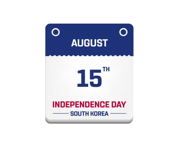 stock image Happy South Korea Independence Day Design, Independence Day of South Korea with calendar date, National Day of South Korea, South Korea, Vector illustration of Independence Day of South Korea on white background, Flag of South Korea