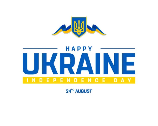 stock image Happy Ukraine Independence Day Design, Independence Day of Ukraine with flag of Ukraine, National Day of Ukraine, Ukraine, Vector illustration of Independence Day of Ukraine on white background, National Flag of Ukraine, Support Ukraine