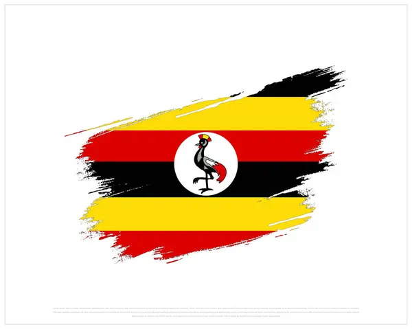 stock image Brush Style flag of Uganda, National Day of Uganda, Independence Day of Uganda, Uganda, Vector illustration of Uganda flag on white background, National Flag of Uganda, Editable vector Design, Uganda flag on a white background