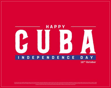 Happy Cuba Independence Day Design, Independence Day of Cuba, National Day of Cuba, Cuba, Vector illustration of Independence Day of Cuba on red background, National Flag of Cuba, Editable vector Design clipart