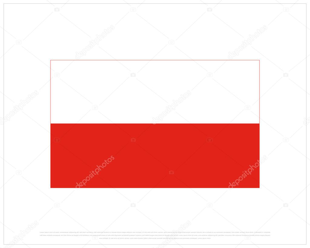 Vector design of national flag of Poland on a white background, Independence Day of Poland, Poland, Editable Vector illustration of Poland flag, National Day design, Independence Day Design, National Flag of Poland