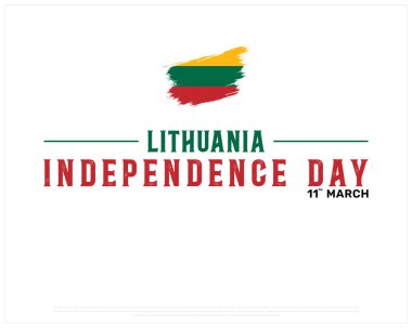 LITHUANIA Independence Day vector design on a white background with brush flag, Typographic Design of LITHUANIA Independence Day, Brush of LITHUANIA, Vector design of Lithuania national day  clipart