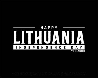 LITHUANIA Independence Day vector design on a white background with brush flag, Typographic Design of LITHUANIA National Day, LITHUANIA typography, Brush flag of Lithuania clipart