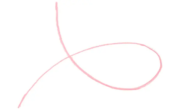 Beyaz arkaplanda izole edilmiş pembe kalem darbeleri.