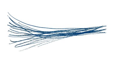 Beyaz arkaplanda mavi kalem çizgileri.