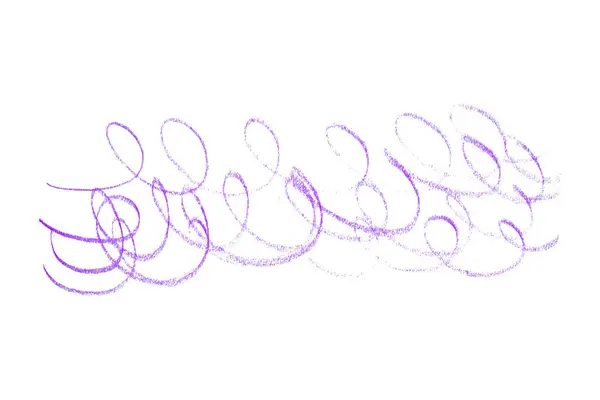 Beyaz arkaplanda mor kalem çizgileri.