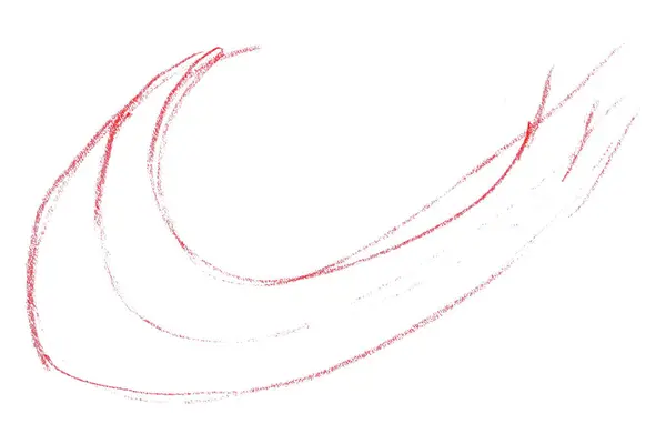 Beyaz arkaplanda kırmızı kalem çizgileri.