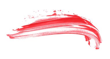 beyaz zemin üzerine kırmızı fırça darbeleri.