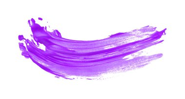 Beyaz arkaplanda mor fırça darbeleri.