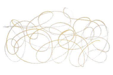 Beyaz arkaplanda sarı kalem çizgileri.