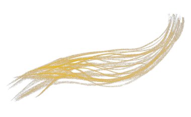 Beyaz arkaplanda sarı kalem çizgileri.