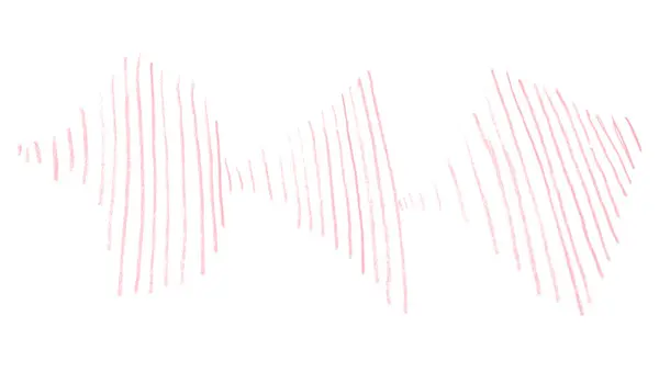 Beyaz arkaplanda pembe kalem çizimi.