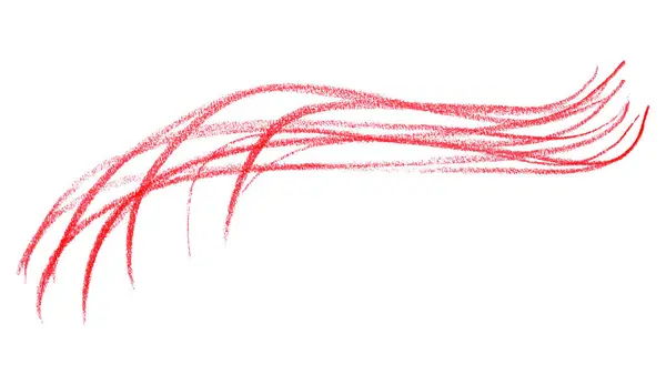 Beyaz arkaplanda kırmızı kalem çizgileri.