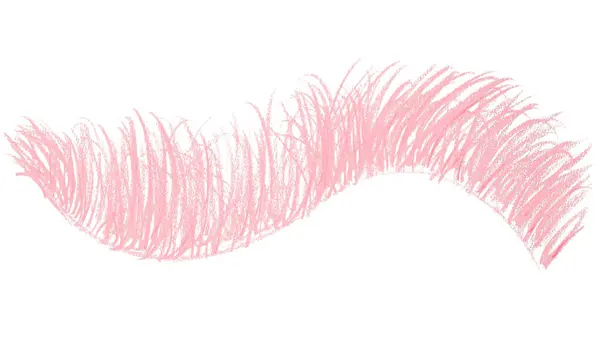 Beyaz arkaplanda pembe kalem çizimi.