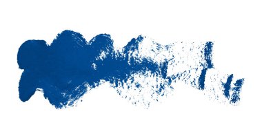 Beyaz arkaplanda mavi fırça darbeleri.