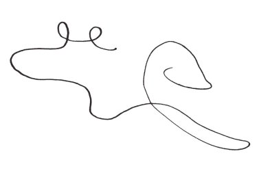 Beyaz arkaplanda siyah kalem darbeleri.