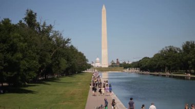 Washington, DC 'deki Lincoln Anıtı, ABD Kongre Binası ve 2. Dünya Savaşı Anıtı' ndan görüntüler.