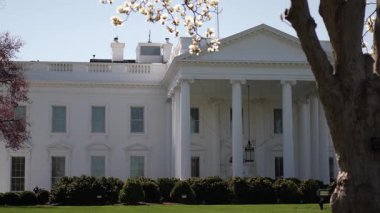 Beyaz Saray, Washington DC 'de belirgin bir şekilde duruyor. İlkbahar, tarihi mimarisinin etrafını sararken, federal hükümet topraklarının güzelliğini gözler önüne seriyor..