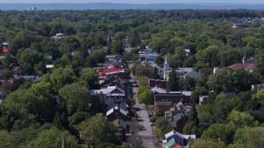 Discover breathtaking aerial views of Shepherdstown, West Virginia, showcasing vibrant autumn colors and scenic landscapes along the Potomac River.