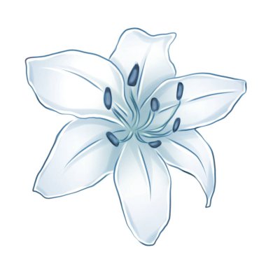 Zarif taç yapraklarını çeşitli renklerde sergileyen zambakların bir çizimi. Genellikle karmaşık detaylar ve hassas gölgelerle..